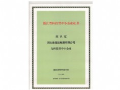 浙江省科技型中小型企業(yè)證書